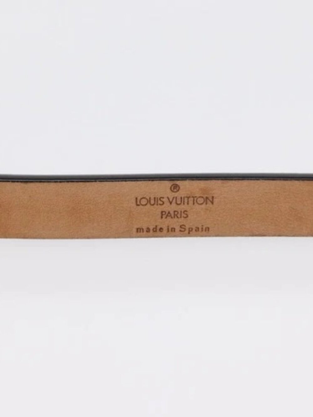 LOUIS VUITTON Ceinture Carre Belt Leather 37"" Black LV Auth ka1715 - Picture 10 of 11